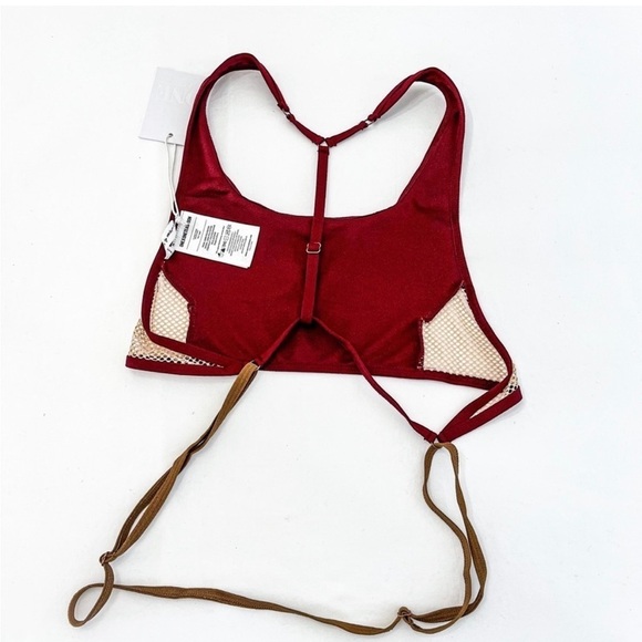 One‎ Teaspoon NWT Mayflower Bralette Merlot Red Size S - Picture 2 of 7